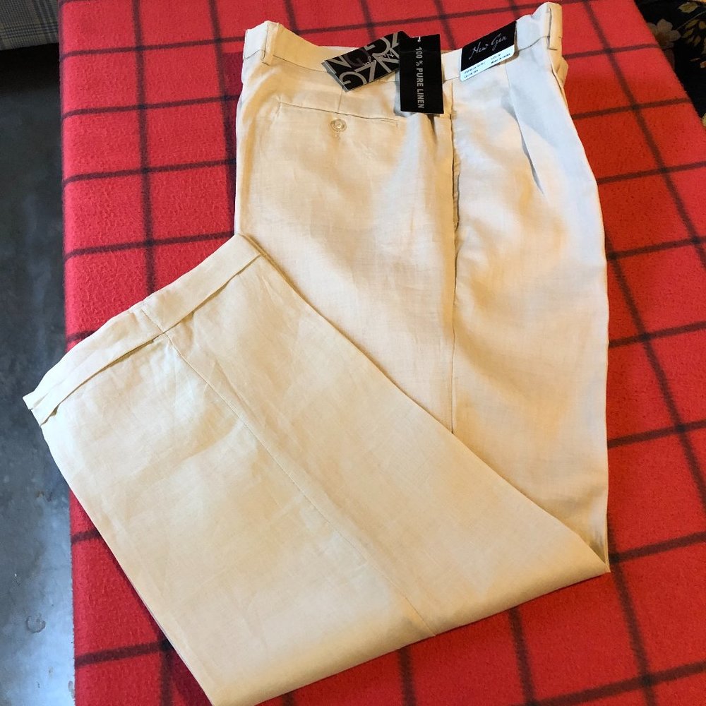 100% Pure Linen Men 38x31Light Weight Casual Pants